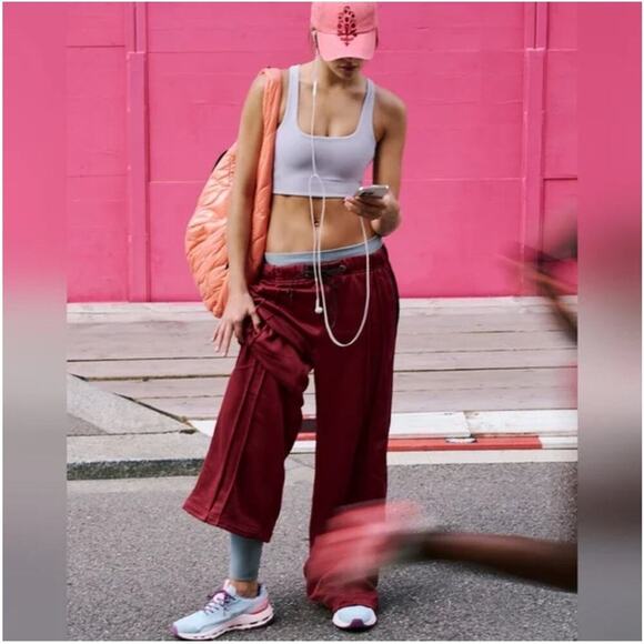 NWT Free People Movement Fineline Wide Leg Pants Red Size S - Picture 7 of 8